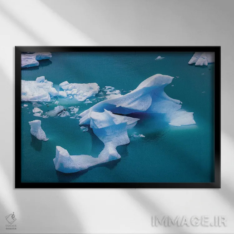 تابلو کوه یخ یخچال پریتو مورنو اثر الکس جی پرز - نمای قابدار مشکی