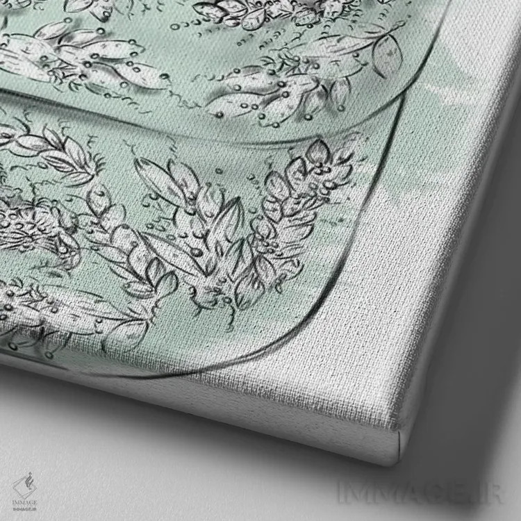 تابلو کیف نعناییرنگ اثر آگاتا سدراک - نمای نزدیک بافت بوم