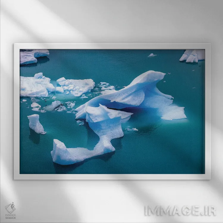تابلو کوه یخ یخچال پریتو مورنو اثر الکس جی پرز - نمای قابدار سفید