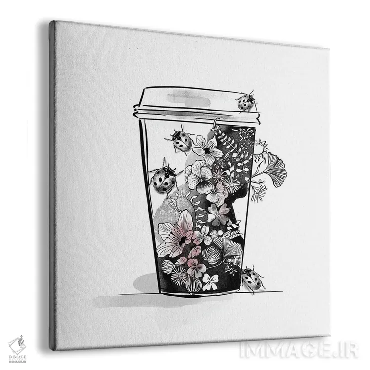 تابلو فنجان گلدار اثر آگاتا سدراک - نمای پرسپکتیو محصول