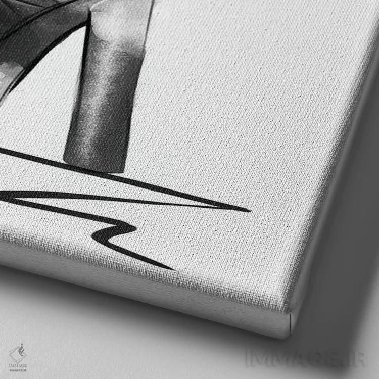 تابلو کفش پاشنه بلند اثر آگاتا سدراک - نمای نزدیک بافت بوم