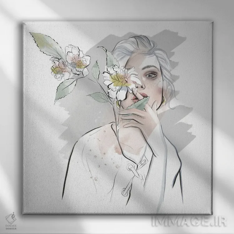 تابلو پرتره سفید اثر آگاتا سدراک - نمای روبهرو روی دیوار