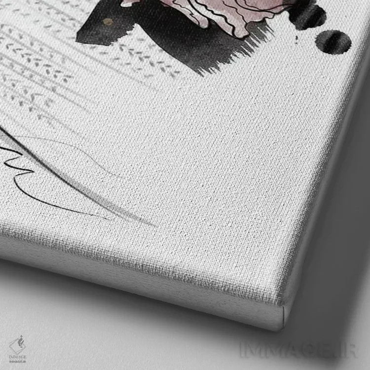 تابلو گل صدتومانی اثر آگاتا سدراک - نمای نزدیک بافت بوم