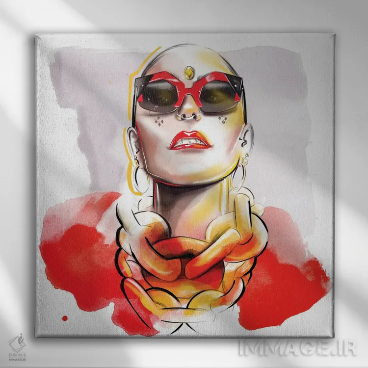 تابلو قرمز اثر آگاتا سدراک - نمای روبهرو روی دیوار