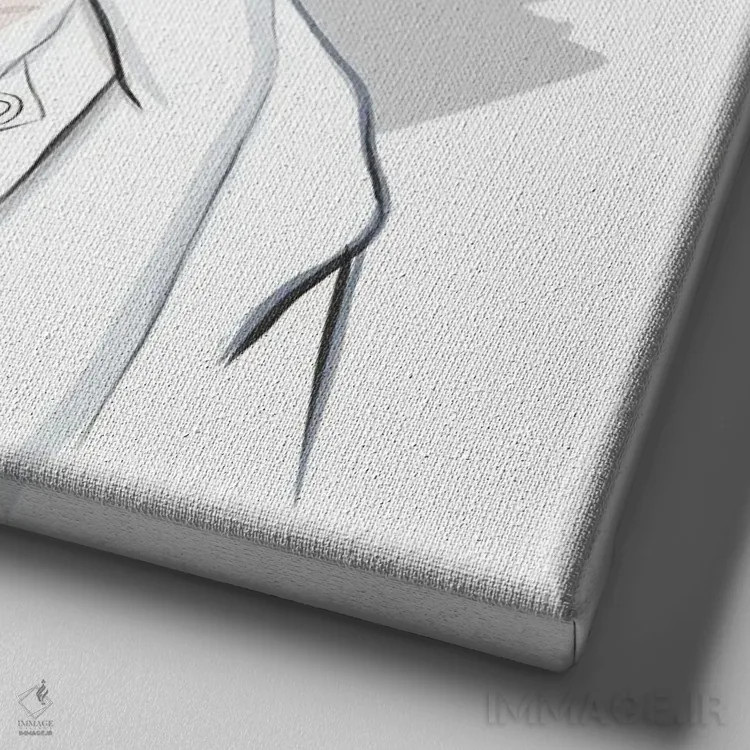 تابلو پرتره سفید اثر آگاتا سدراک - نمای نزدیک بافت بوم