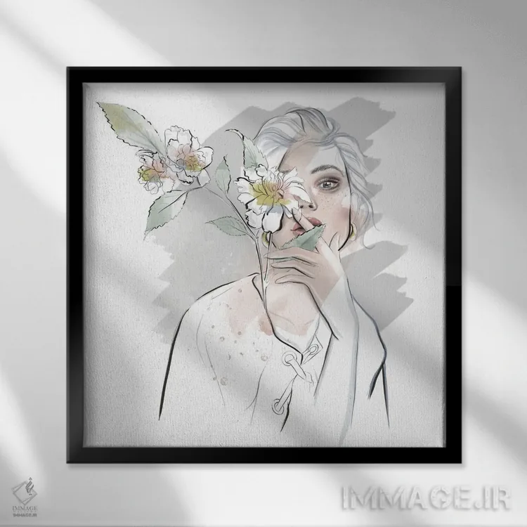 تابلو پرتره سفید اثر آگاتا سدراک - نمای قابدار مشکی