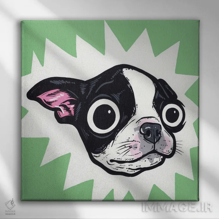 تابلو توله بوستون تریر اثر آلیسون گاتچل - نمای روبهرو روی دیوار