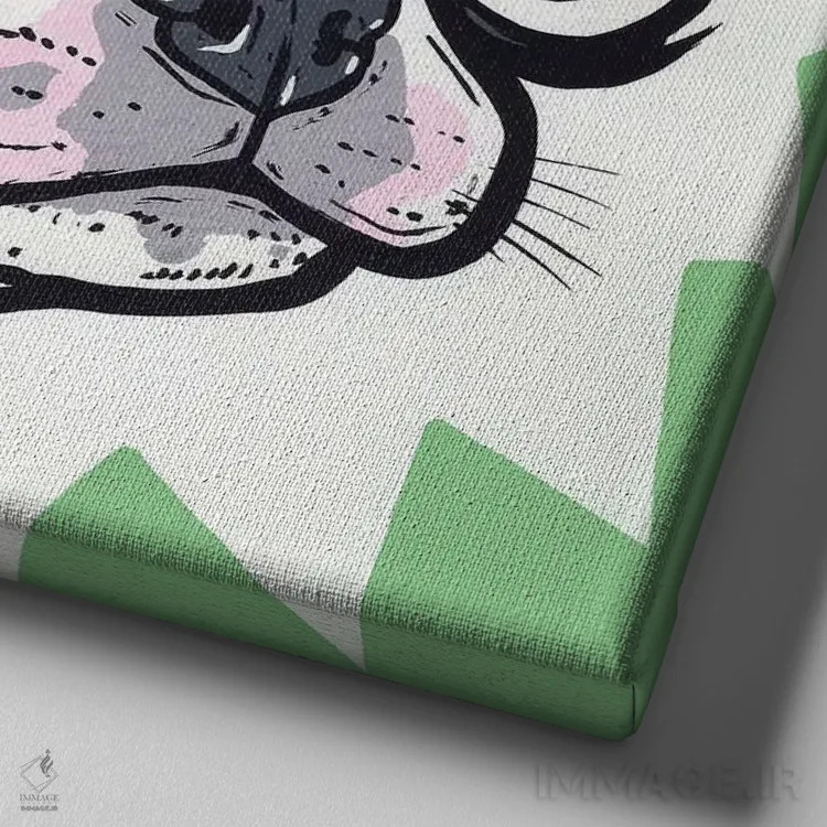 تابلو توله بوستون تریر اثر آلیسون گاتچل - نمای نزدیک بافت بوم