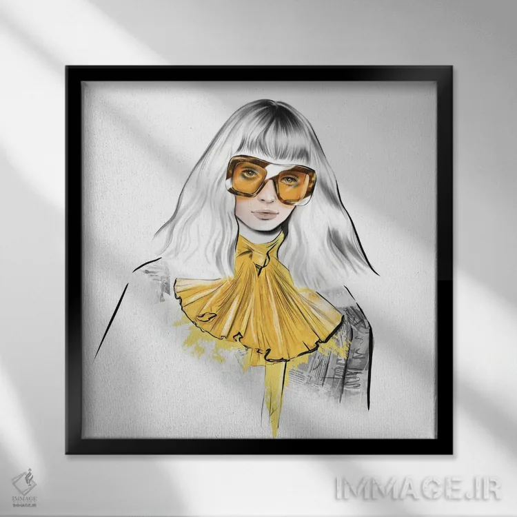 تابلو ظاهر زرد اثر آگاتا سدراک - نمای قابدار مشکی