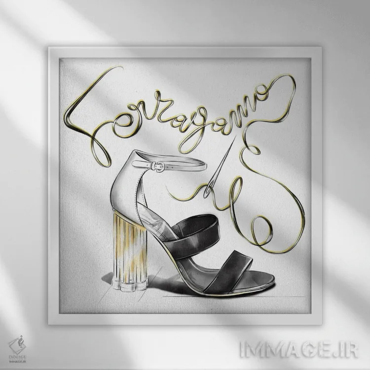 تابلو فراگامو (برند مد) اثر آگاتا سدراک - نمای قابدار سفید