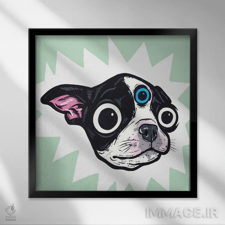 تابلو بوستون تریر با چشم سوم اثر آلیسون گاتچل - نمای قابدار مشکی