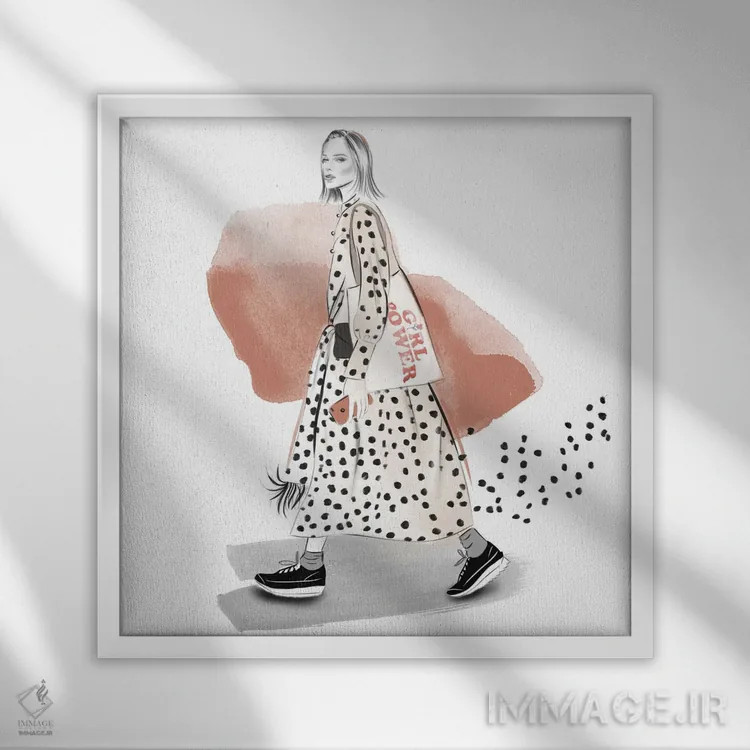 تابلو پراکندگی نقطهها اثر آگاتا سدراک - نمای قابدار سفید