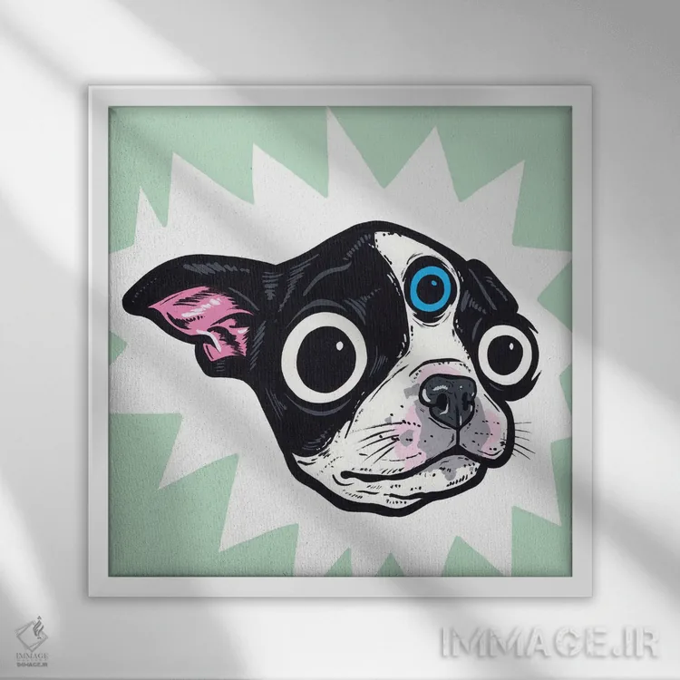 تابلو بوستون تریر با چشم سوم اثر آلیسون گاتچل - نمای قابدار سفید