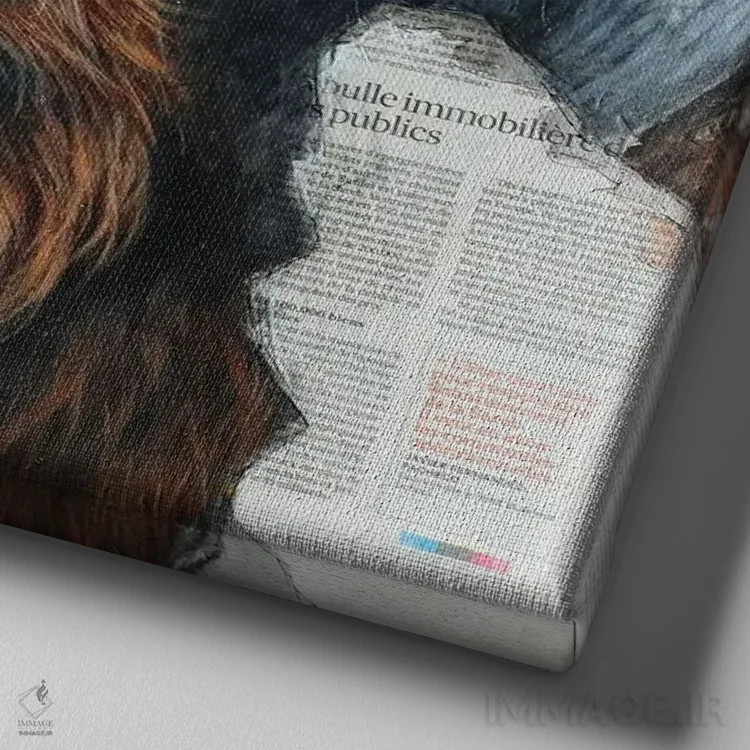 تابلو اینکاوو (نام خاص/احتمالاً آفریقایی) اثر آناگرُز - نمای نزدیک بافت بوم