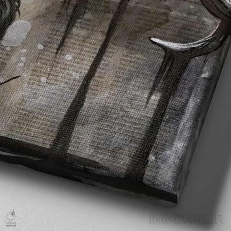 تابلو دستنیافتنی XXI (شماره ۲۱) اثر آناگرُز - نمای نزدیک بافت بوم