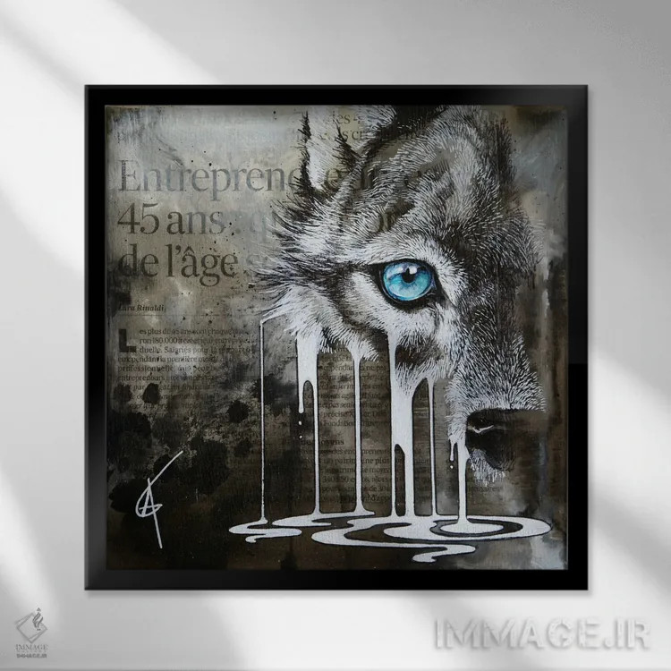 تابلو دستنیافتنی XVII (شماره ۱۷) اثر آناگرُز - نمای قابدار مشکی