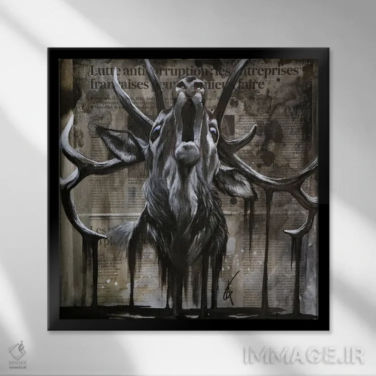 تابلو دستنیافتنی XXI (شماره ۲۱) اثر آناگرُز - نمای قابدار مشکی