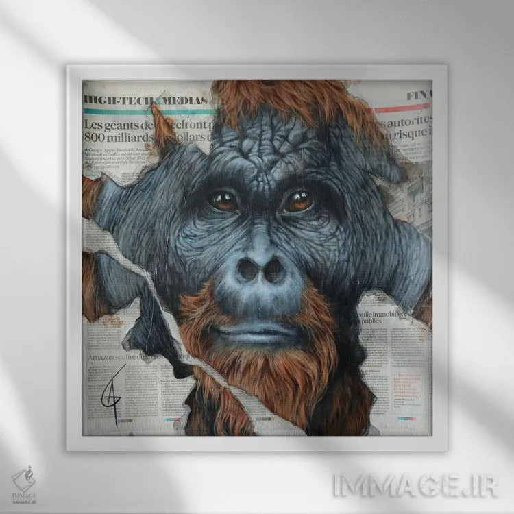 تابلو اینکاوو (نام خاص/احتمالاً آفریقایی) اثر آناگرُز - نمای قابدار سفید