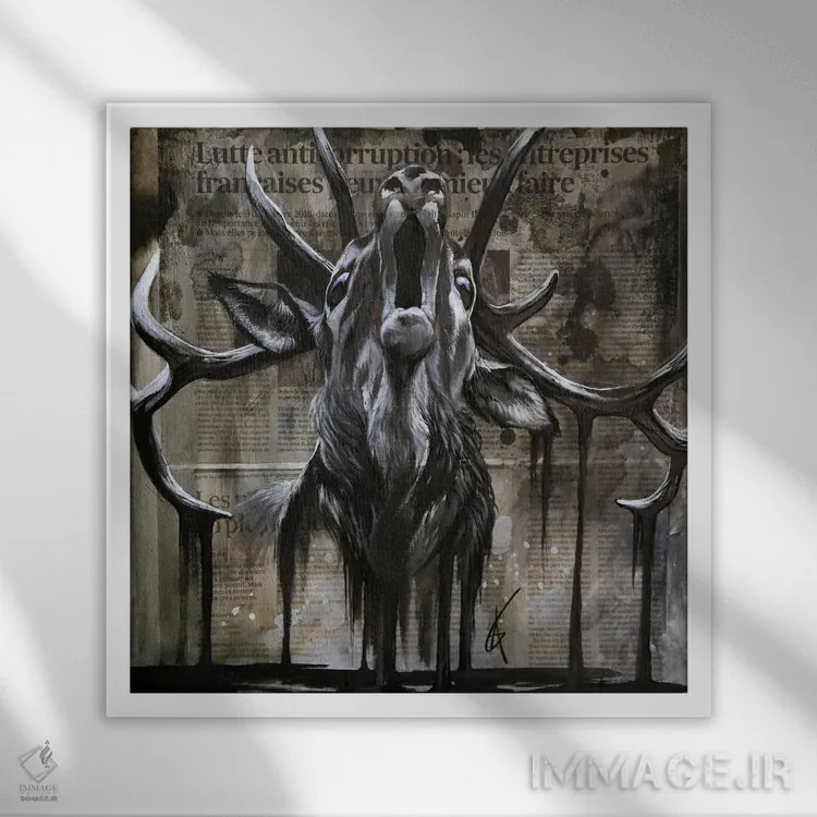 تابلو دستنیافتنی XXI (شماره ۲۱) اثر آناگرُز - نمای قابدار سفید