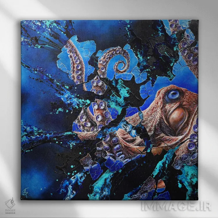 تابلو اینگوانه اثر آناگرُز - نمای روبهرو روی دیوار