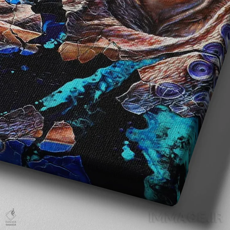 تابلو اینگوانه اثر آناگرُز - نمای نزدیک بافت بوم