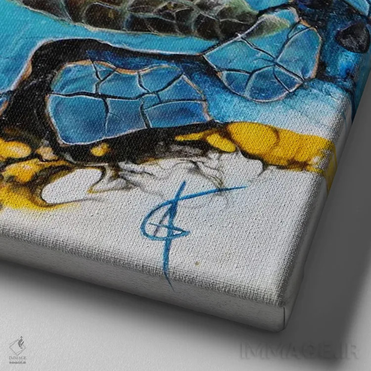 تابلو لاومه (حرف آخر نویسه خراب دارد) اثر آناگرُز - نمای نزدیک بافت بوم
