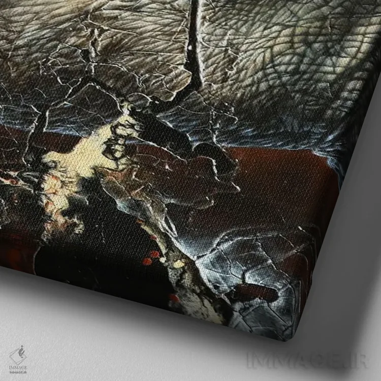 تابلو اینیاثی اثر آناگرُز - نمای نزدیک بافت بوم