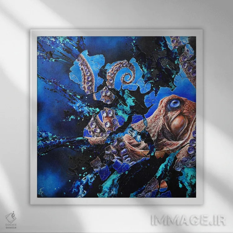 تابلو اینگوانه اثر آناگرُز - نمای قابدار سفید