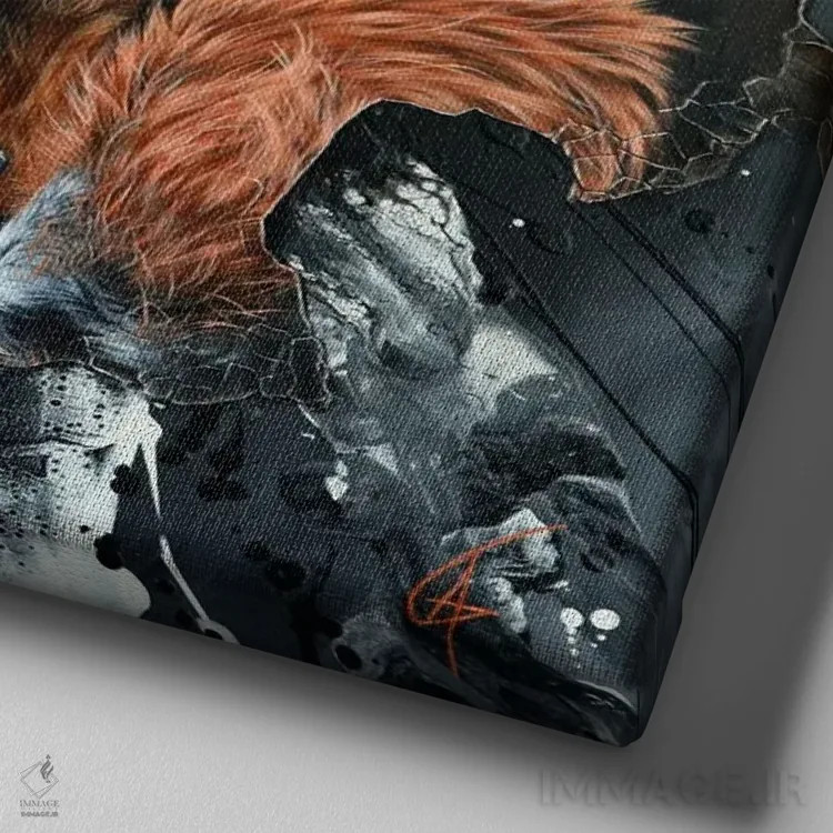 تابلو می (یا مِی، حسب تلفظ) اثر آناگرُز - نمای نزدیک بافت بوم