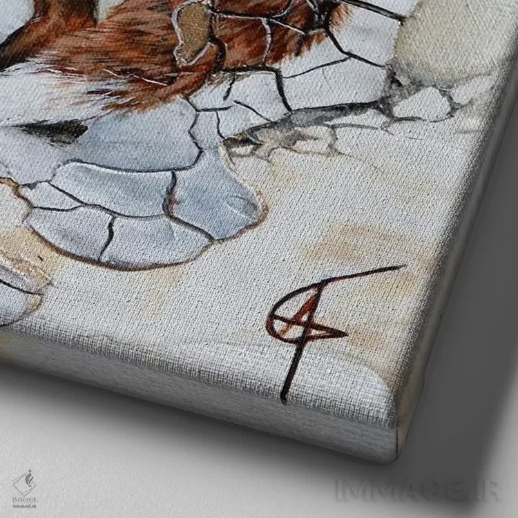 تابلو روکا اثر آناگرُز - نمای نزدیک بافت بوم