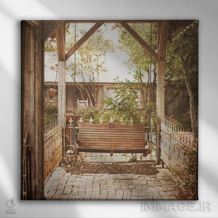 تابلو رقص سوینگ روستایی (یا تاب روستایی - بستگی به زمینه تصویری دارد) اثر آن هادک - نمای روبهرو روی دیوار