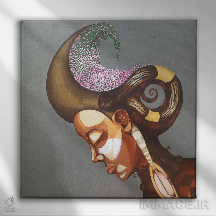 تابلو زن جنگجو اثر اشلی جوی - نمای روبهرو روی دیوار