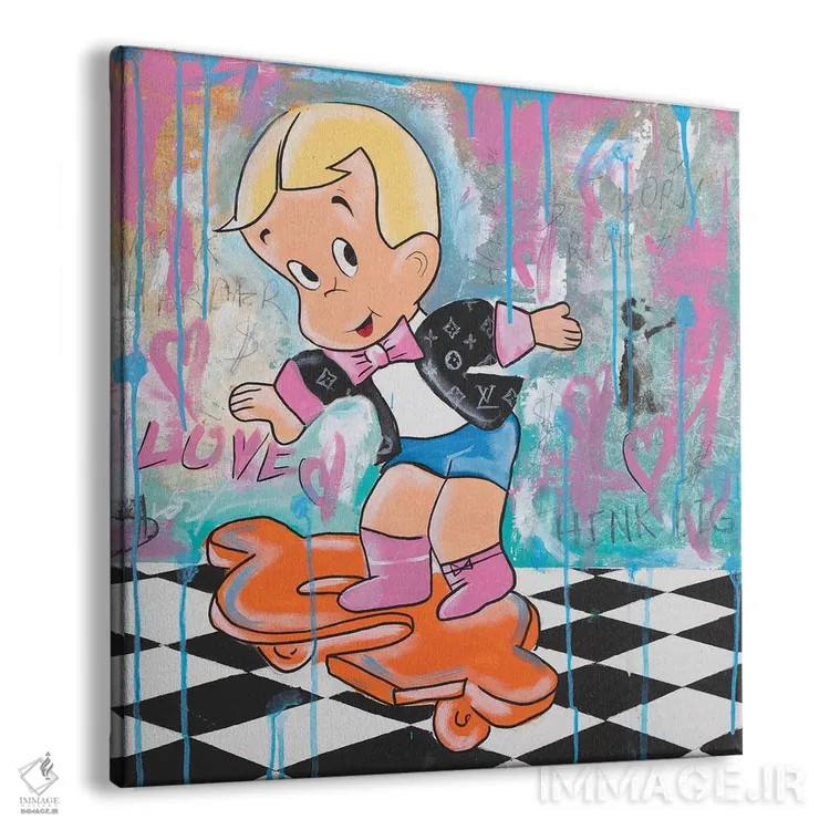 تابلو ریچی ریچ (شخصیت کارتونی پولدار) اثر آرتاش هاکوبیان - نمای پرسپکتیو محصول