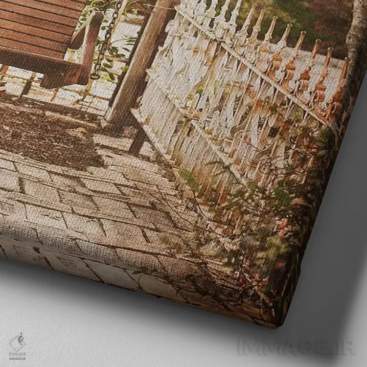 تابلو رقص سوینگ روستایی (یا تاب روستایی - بستگی به زمینه تصویری دارد) اثر آن هادک - نمای نزدیک بافت بوم