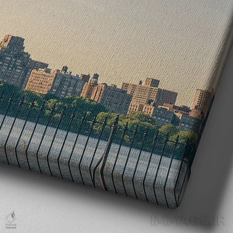 تابلو غروب پارک مرکزی نیویورک اثر آن هادک - نمای نزدیک بافت بوم