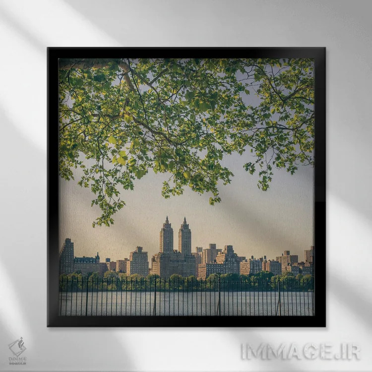 تابلو غروب پارک مرکزی نیویورک اثر آن هادک - نمای قابدار مشکی
