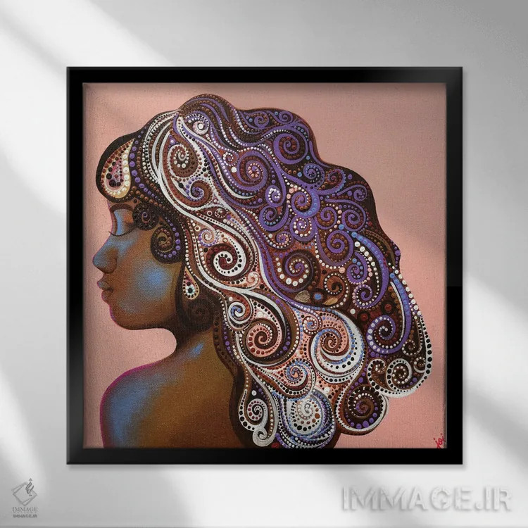 تابلو عشق مادرانه: دختر اثر اشلی جوی - نمای قابدار مشکی