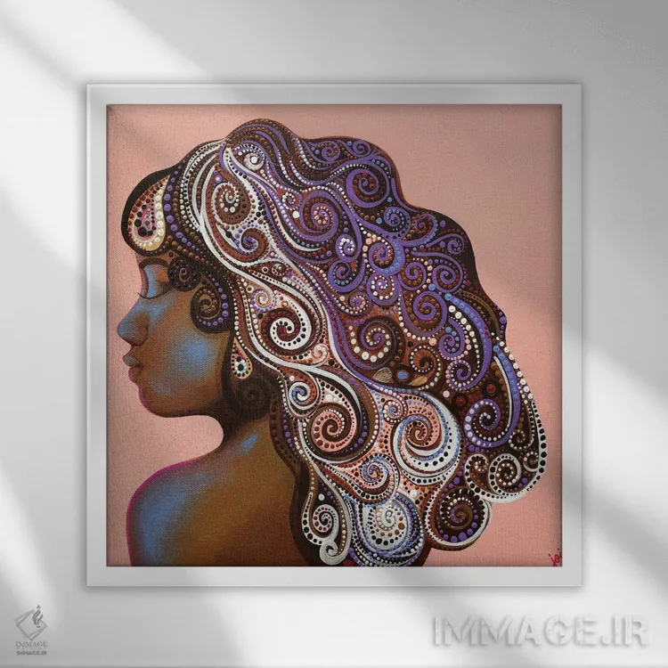 تابلو عشق مادرانه: دختر اثر اشلی جوی - نمای قابدار سفید