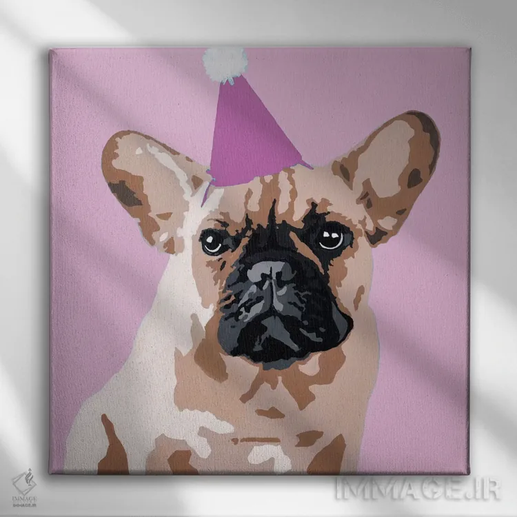 تابلو میلو روی زمینه صورتی اثر جولی احمد - نمای روبهرو روی دیوار