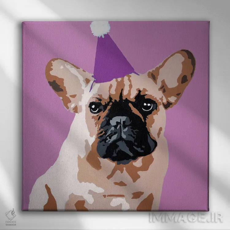 تابلو میلو روی بنفش اثر جولی احمد - نمای روبهرو روی دیوار