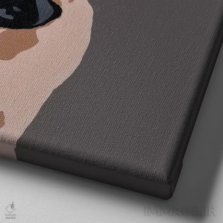 تابلو میلو روی خاکستری تیره اثر جولی احمد - نمای نزدیک بافت بوم