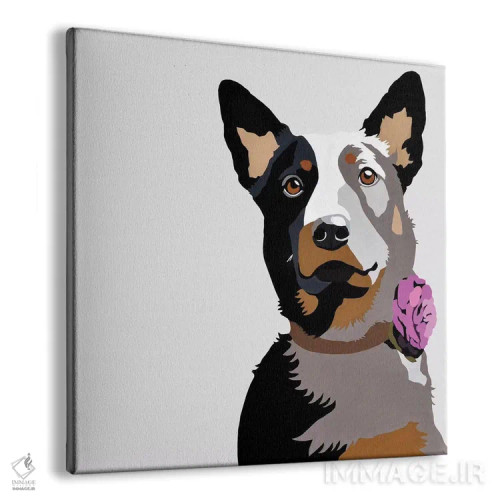 تابلو جاسپر با یک گل بنفش اثر جولی احمد - نمای پرسپکتیو محصول