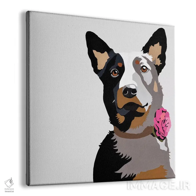 تابلو جاسپر با یک گل صورتی اثر جولی احمد - نمای پرسپکتیو محصول