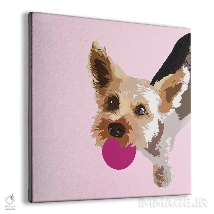 تابلو رکس روی زمینه صورتی اثر جولی احمد - نمای پرسپکتیو محصول