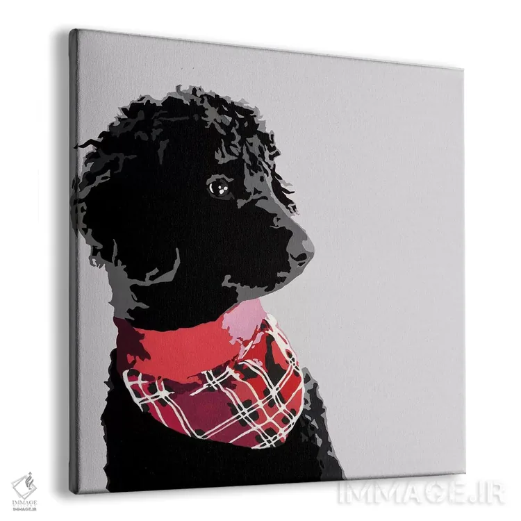 تابلو پودل سیاه استاندارد دوم اثر جولی احمد - نمای پرسپکتیو محصول