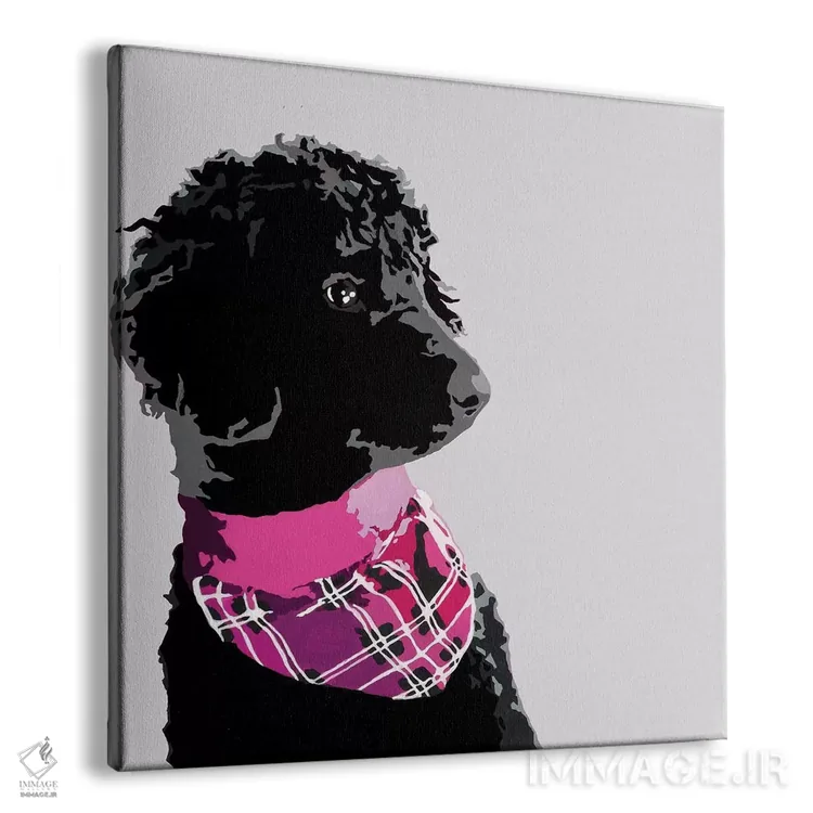 تابلو پودل سیاه استاندارد چهارم اثر جولی احمد - نمای پرسپکتیو محصول