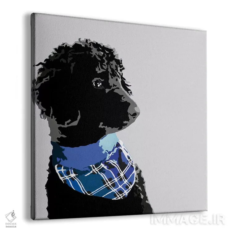 تابلو پودل سیاه استاندارد سوم اثر جولی احمد - نمای پرسپکتیو محصول