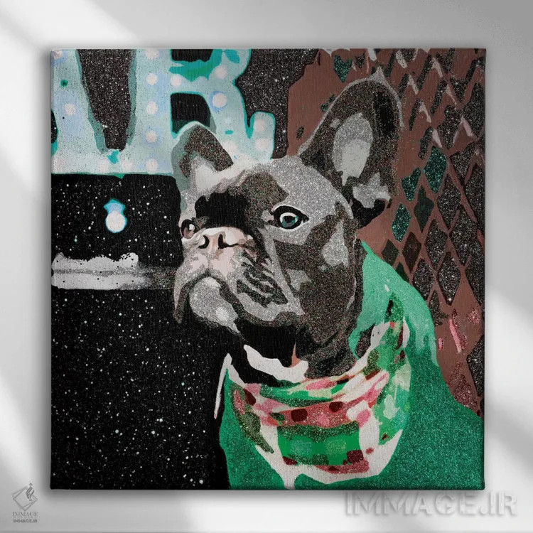 تابلو بیگی در سبز اثر جولی احمد - نمای روبهرو روی دیوار