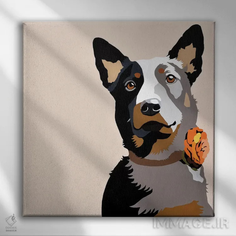 تابلو جاسپر نارنجی اثر جولی احمد - نمای روبهرو روی دیوار