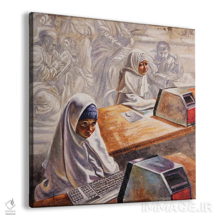 تابلو مدرسه میلان یکم اثر علی حسون - نمای پرسپکتیو محصول